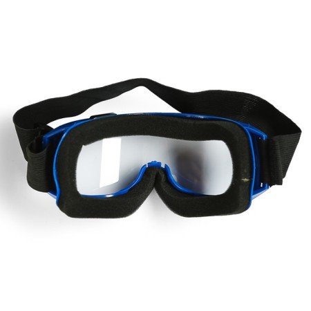 Glass-mask for motorcycle driving, transparent glass, blue color-1