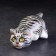 Porcelain figurine "Cat Barsik Gray", 20 cm