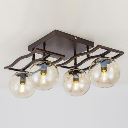 Ceiling chandelier Citilux "Breeze" CL106245, 58.5x33x23 cm, 4x60W, E14, brown color-8