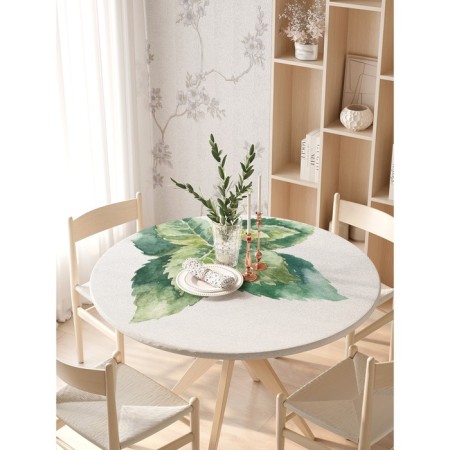 Round tablecloth on an elastic band, size 140x140 cm-2