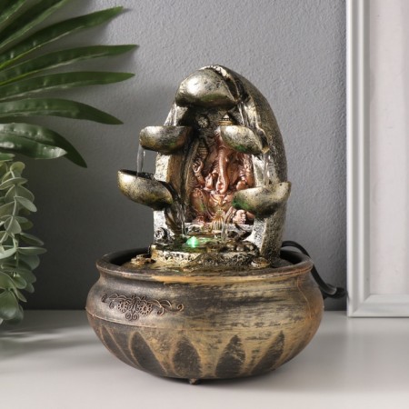 Ganesh desktop fountain "Ganesha with 5 bowls" 22.5x16x16 cm-2