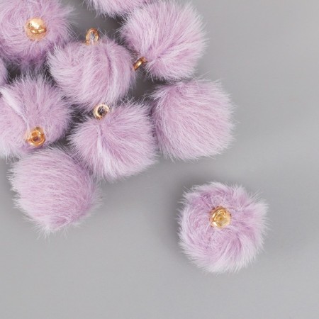 Decor for creativity Artificial fur "ball" Lilac set 10 pcs, d = 2 cm-1
