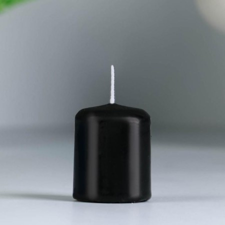 Set of candles - cylinders, 4x5 cm, set 2 pcs, multi -colored (white, black)-2