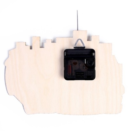 Wood painting "Machine", clock-3
