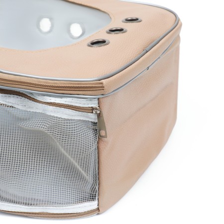 Backpack for carrying "cat", transparent, 32 x 21 x 35 cm, beige-8