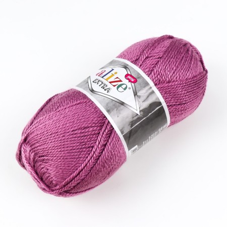 Yarn "Extra" 100% acrylic 220m/100g (28 bright sugar rose)-1