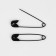 English pins, 37 mm, 10 pcs, black color