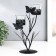 Summary Metal for 2 candles "Butterflies with Crystal balls" black 9.5x9.5x25.5 cm