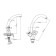 Kitchen mixer BOOU BA5330-1F-E020-B723, two-welfare, brass, chrome