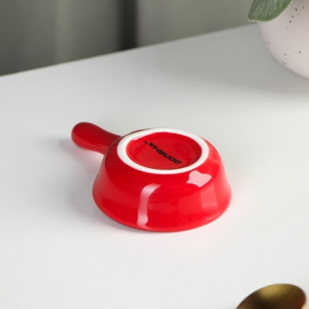 Ceramic sauce with the handle of the Classic, 30 ml, 10 × 6 cm, red red color-2