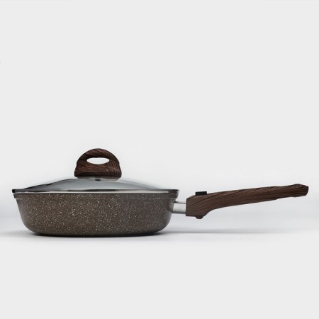 Sleeping pan “Brownie”, D = 24 cm, removable handle, glass cover, anti -stick coating, induction-1