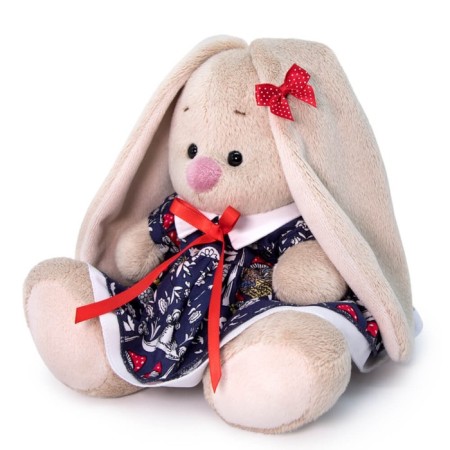 Soft toy "Bunny mi in a dress with fly agaric", 15 cm-1