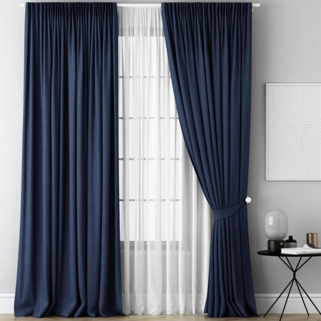 Kaspian curtain set, size 240 x 270 cm, blue