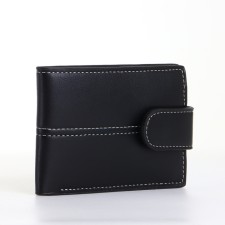 Male purse on the button, black color