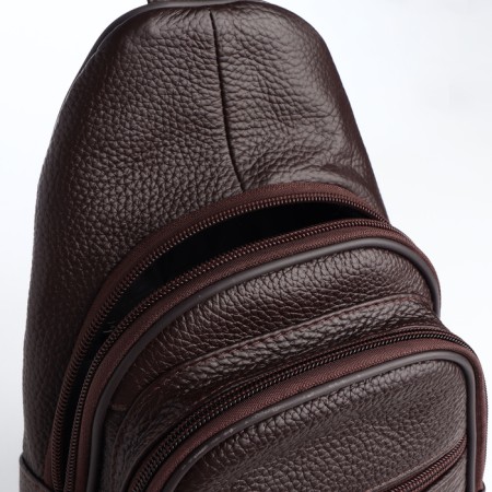 Male bag-bag made of artificial leather, brown color-3