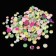 Rhinestones for "neon" decor, multi -sized, glow in the dark, multi -colored