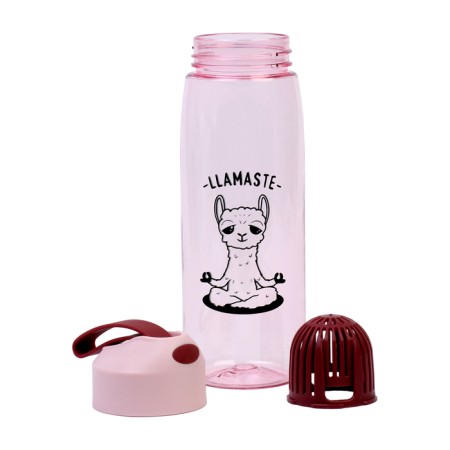 Water bottle, 550 ml, llamaste, pink-1