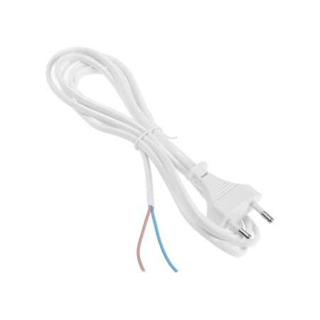 A network cord with a fork, 2 m, SHVVP 2 x 0.5 mm2, white-1