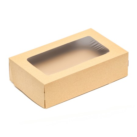 Packaging for products, craft with a window, 23 x 14 x 6 cm, 1.9 l, set 10 pcs.-1