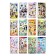 A set of paper stickers 10 x 22 cm, 12 cards, 219 stickers