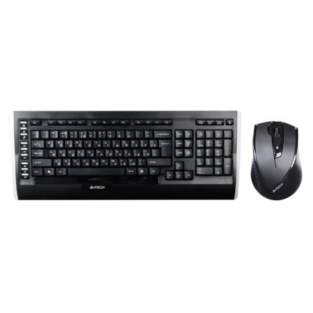Keyboard + Mouse A4Tech 9300F CLAV: Black Mouse: Black USB Wireless Multimedia