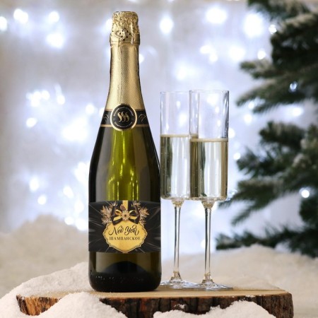 Stick on the bottle "Champagne New Year", h/s, 12 x 8 cm-2