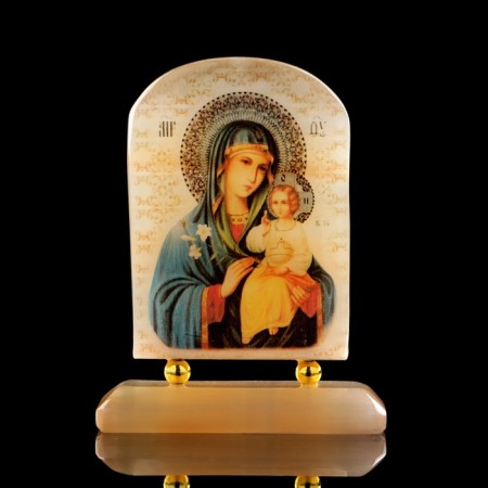 The icon "Inexplicable color", on a stand, selenite-1