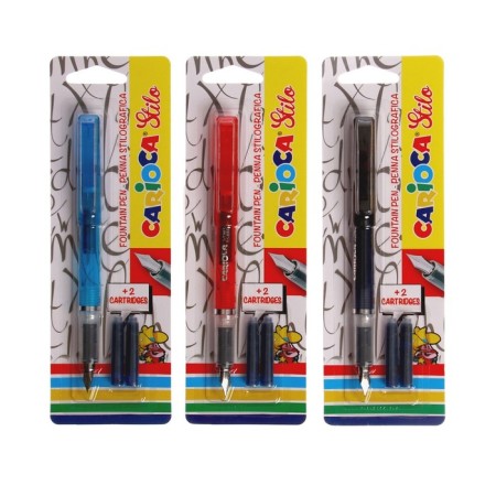 Feature handle Carioca "Stilo", 2 cartridge, smooth and accurate letter, MIX case, blister-1