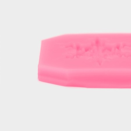 Mold "3 snowflakes", silicone, 13 × 5 × 0.5 cm, pink color-4