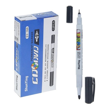 Marker is double -sided for CD/DVD, 0.7/2.0 mm, black