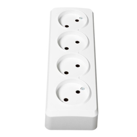 Smartbuy "Jupiter" socket, 10 A, four -seater, open, without salary, white-2