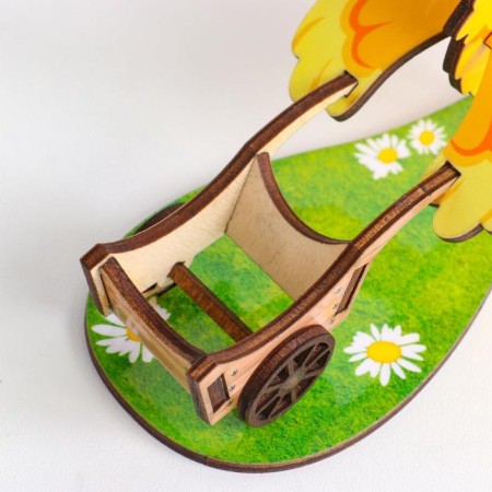 Egg stand "Chicken with a cart", plywood-2