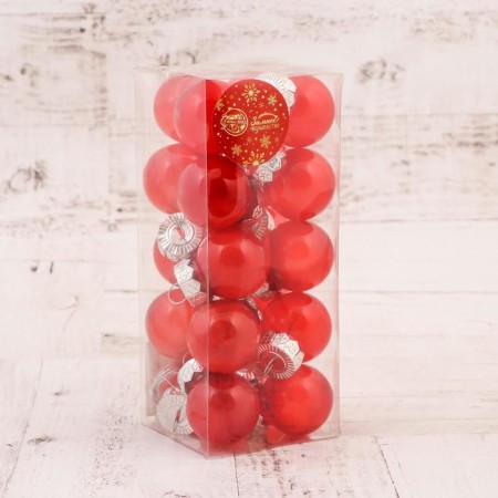 Set of balls plastic D-4 cm, 20 pcs "Felicia" red-1