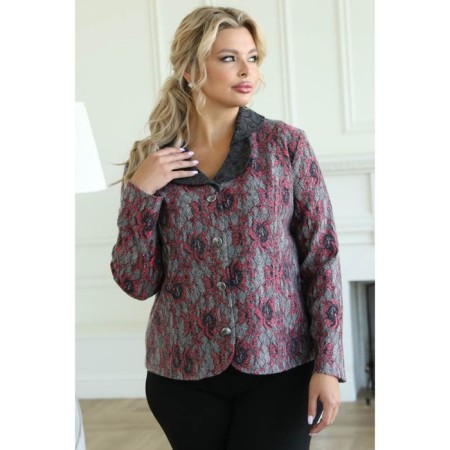 Female jacket, size 56, gray color-10