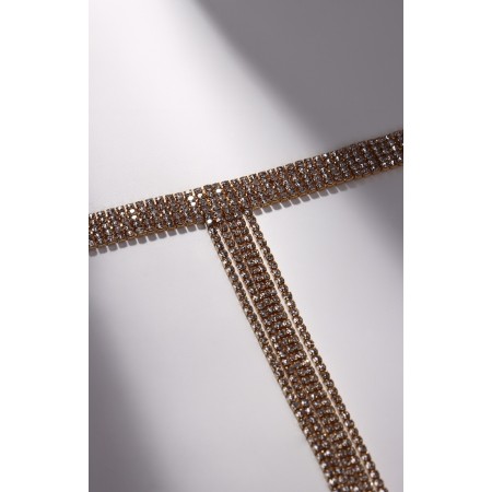 Choker "ice" tie, white color in gold, 27 cm-1