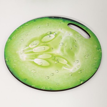 Board cutting and serving round kitchen "cucumber in context", 25.5 cm-2