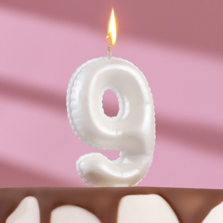 Candle in the "balls" cake, number "9", pearl, 5.5 cm