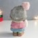 Souvenir Polystone "Girl in a gray hat with a sleeping deer in her hands" 8.5x9x16.5 cm
