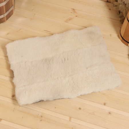 Board felt rug with sheepskin, 40x30 cm-2