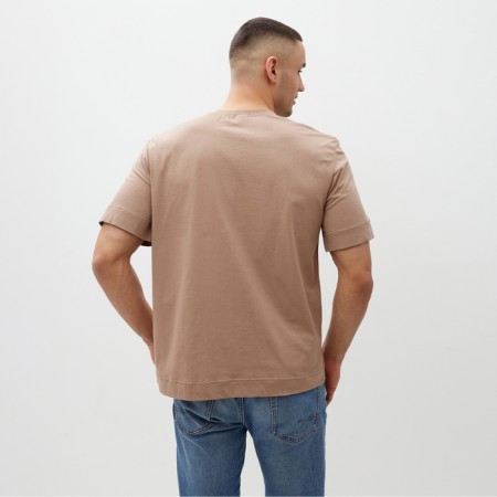 Men's T -shirt Minaku: Basic Line Man Beige color, size 48-3