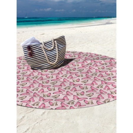 Pareo and beach rug "Many butterflies", d = 150 cm-2