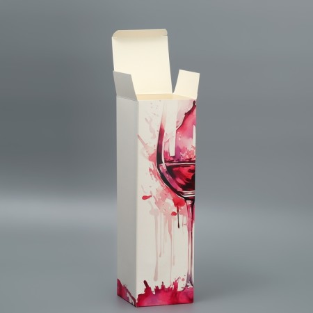 Gift folding box, packaging, “Time to drink wine”, 9.5 x 32.5 x 9 cm-6