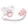 Nipple set - a dummy with a holder, SL, ORTD +12 months, with a cap "Bunny", pink