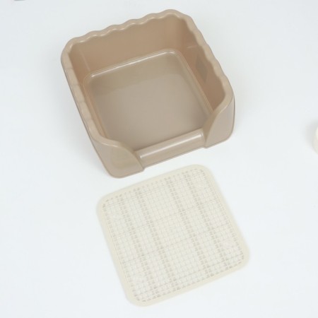 Tuel for dogs with high sides and a removable mesh 43x43x15 cm, beige-4
