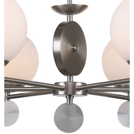 Marse27 6xe27 rod chandelier 60W, size 82x82x52-70 cm, Nickel color-2