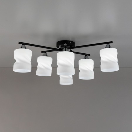 Citilux ceiling chandelier "NILS" CL132165, 6x60W, E27, Black Color Black-21