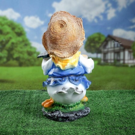 Garden figure "Duckling with a hoe" 27x27x45cm-8