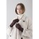 Female gloves, size 8.5, without insulation, brown color