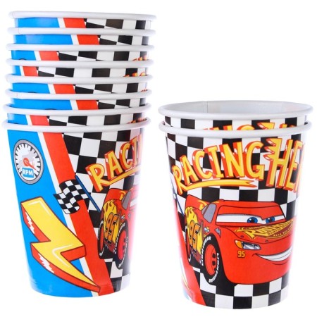 Paper glass "Happy Birthday!", 250 ml, cars-3
