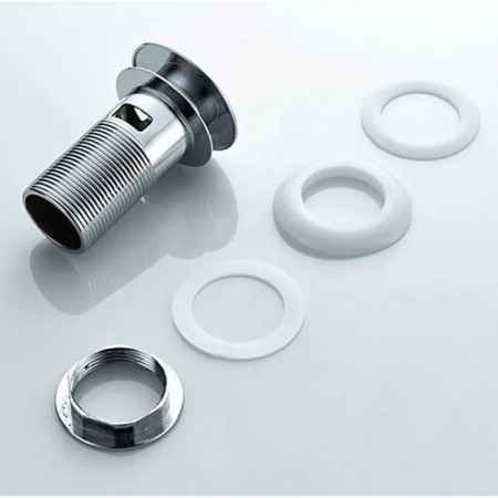 Bottom valve Ledeme L65-2, for a shell, with overflows, brass, chrome-5